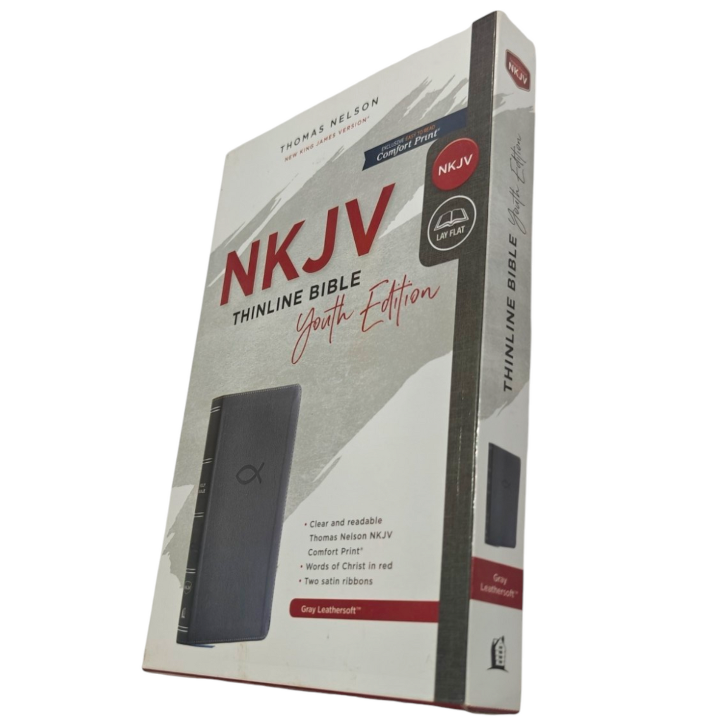NKJV Thinline Bible Leathersoft Black Red Letter Edition Comfort Print | English Bible, Holy Bible