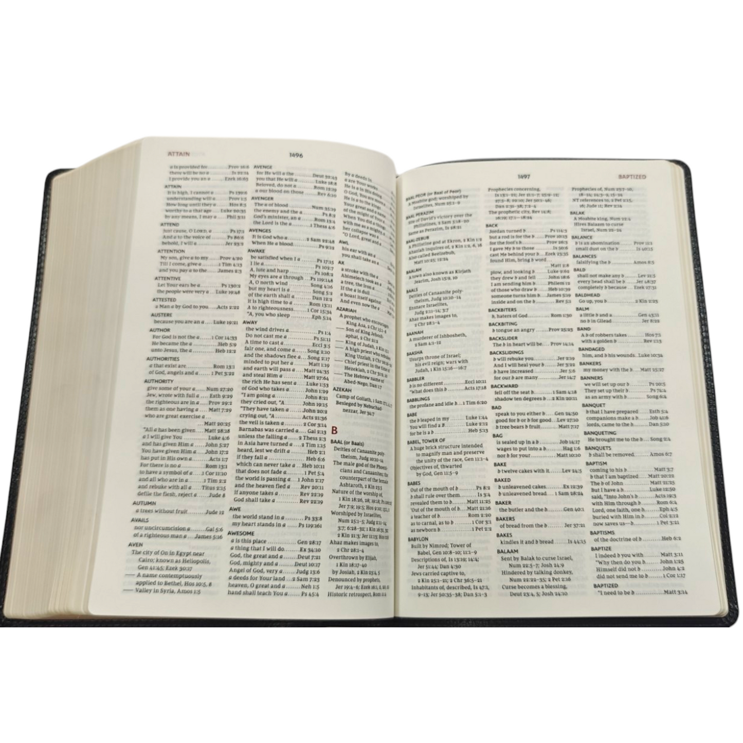 NKJV, Reference Bible, Classic Verse-By-Verse, Center-Column, Leathersoft, Black, Red Letter Edition, Comfort Print | Study Bible, Reference Bible