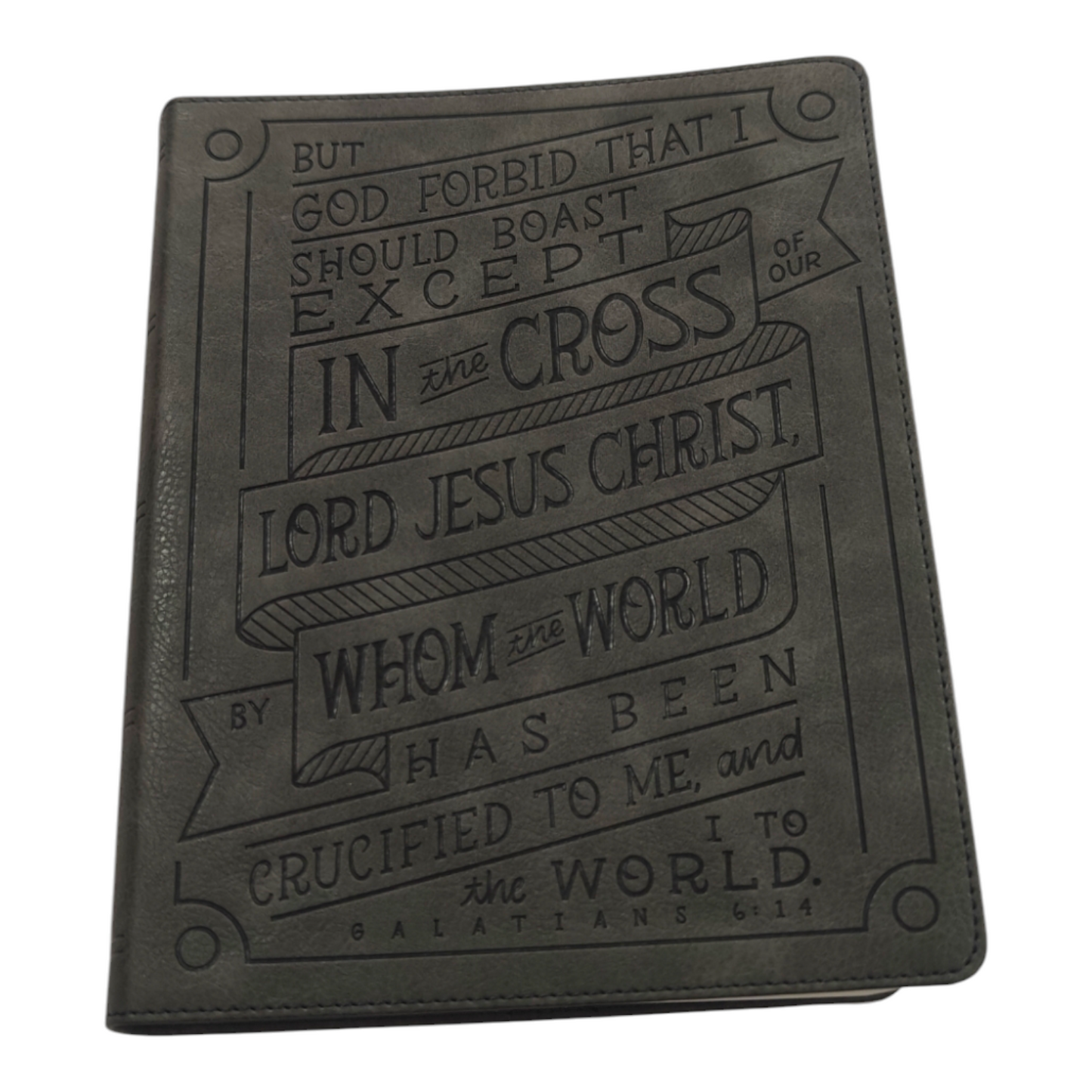 NKJV Journal Reference Edition Bible Verse Art Cover Collection Leathersoft Gray Red Letter Comfort Print | English Bible, Holy Bible