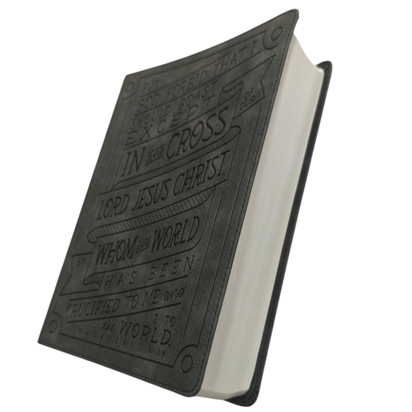 NKJV Journal Reference Edition Bible Verse Art Cover Collection Leathersoft Gray Red Letter Comfort Print | English Bible, Holy Bible