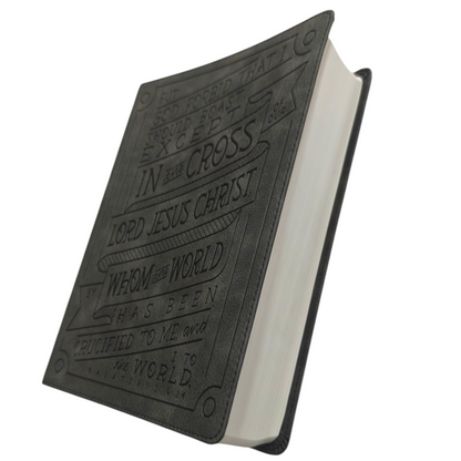 NKJV Journal Reference Edition Bible Verse Art Cover Collection Leathersoft Gray Red Letter Comfort Print | English Bible, Holy Bible