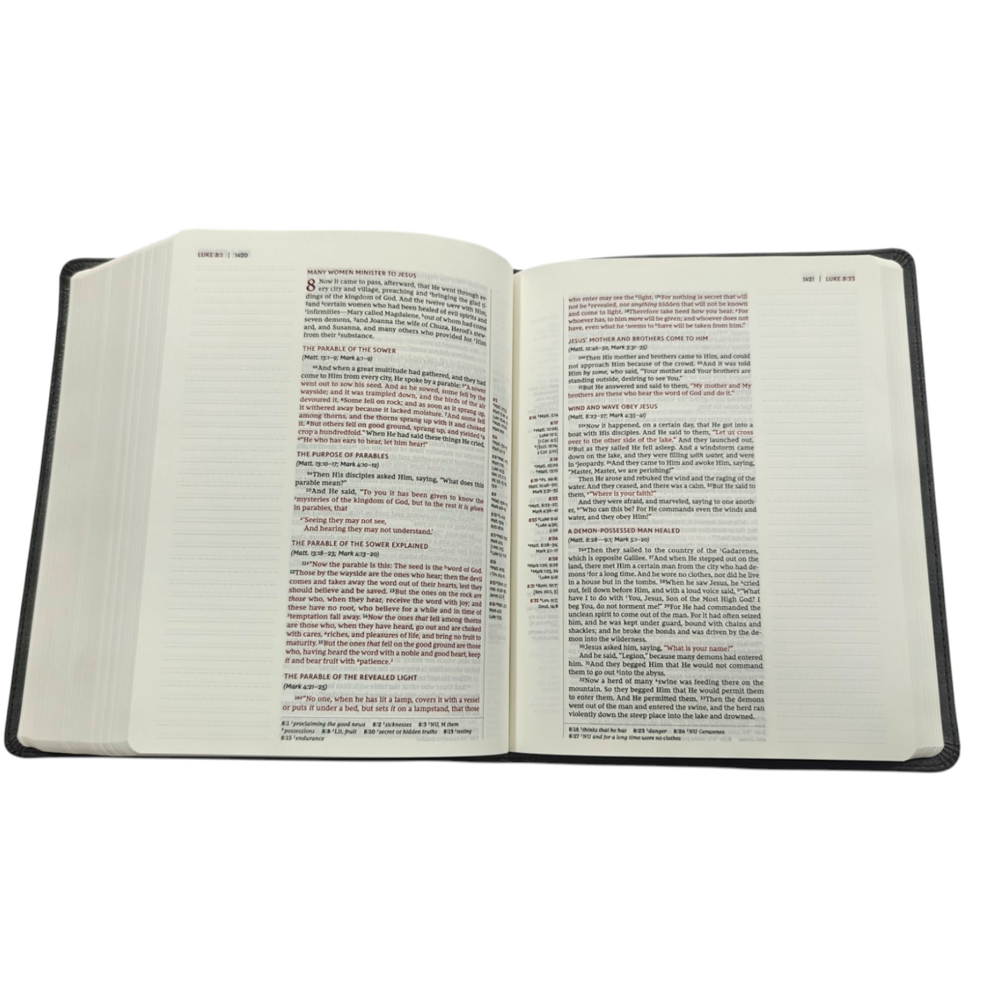NKJV Journal Reference Edition Bible Verse Art Cover Collection Leathersoft Gray Red Letter Comfort Print | English Bible, Holy Bible