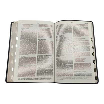NKJV Thinline Reference Bible, Leather-Look, Black, Red Letter Edition, Comfort Print | Study Bible, Reference Bible | Holy Bible