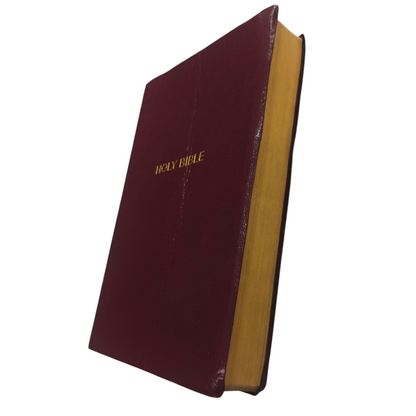 NKJV, Reference Bible, Center-Column Giant Print, Leather-Look, Burgundy, Red Letter Edition, Comfort Print | Study Bible, Reference Bible | Holy