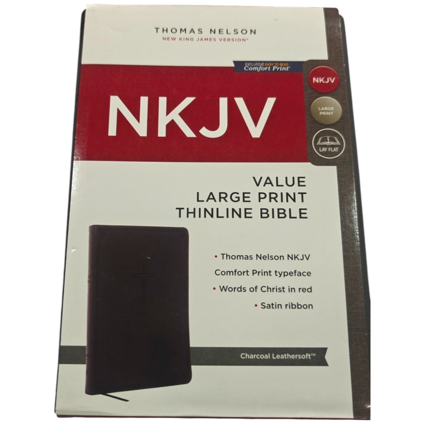 NKJV Value Thinline Bible Large Print Imitation Leather Black Red Letter Edition | English Bible, Holy Bible