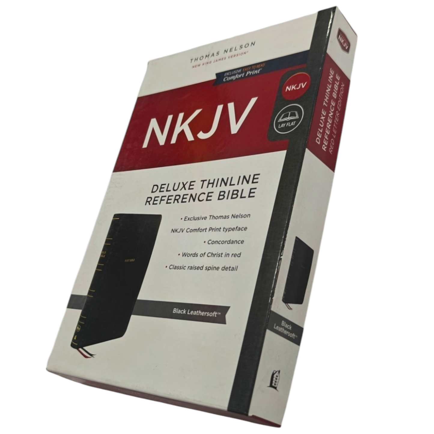 NKJV Thinline Reference Bible, Leather-Look, Burgundy, Red Letter Edition, Comfort Print | Study Bible, Reference Bible | Holy Bible