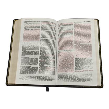 NKJV Thinline Reference Bible, Leather-Look, Burgundy, Red Letter Edition, Comfort Print | Study Bible, Reference Bible | Holy Bible