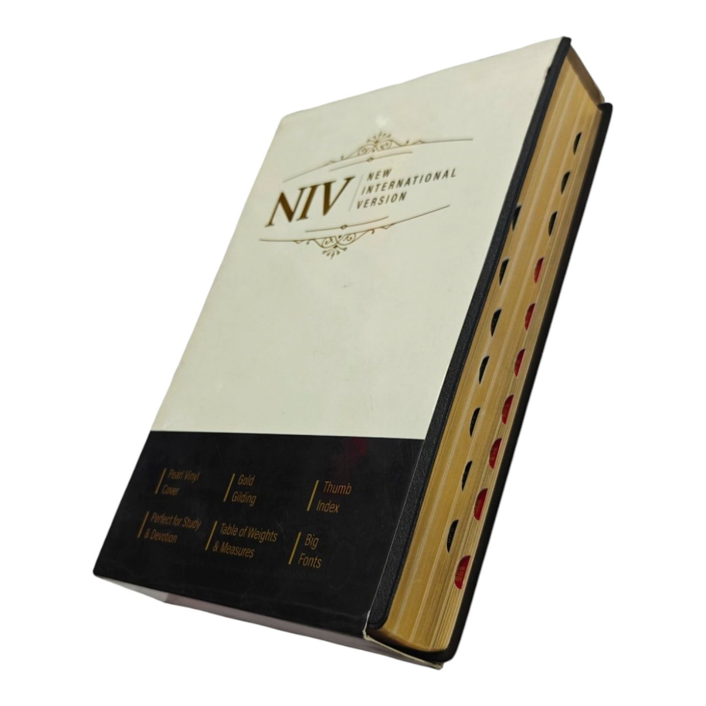 NIV Giant Print Bible, Thumb Index, Gold Gilt Edges, Black | English Bible, Holy Bible