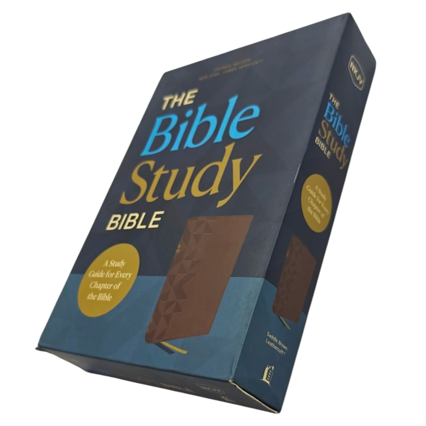 NKJV, The Bible Study Bible, Leathersoft, Brown, Comfort Print: A Study Guide for Every Chapter of the Bible | Study Bible, Reference Bible | Holy
