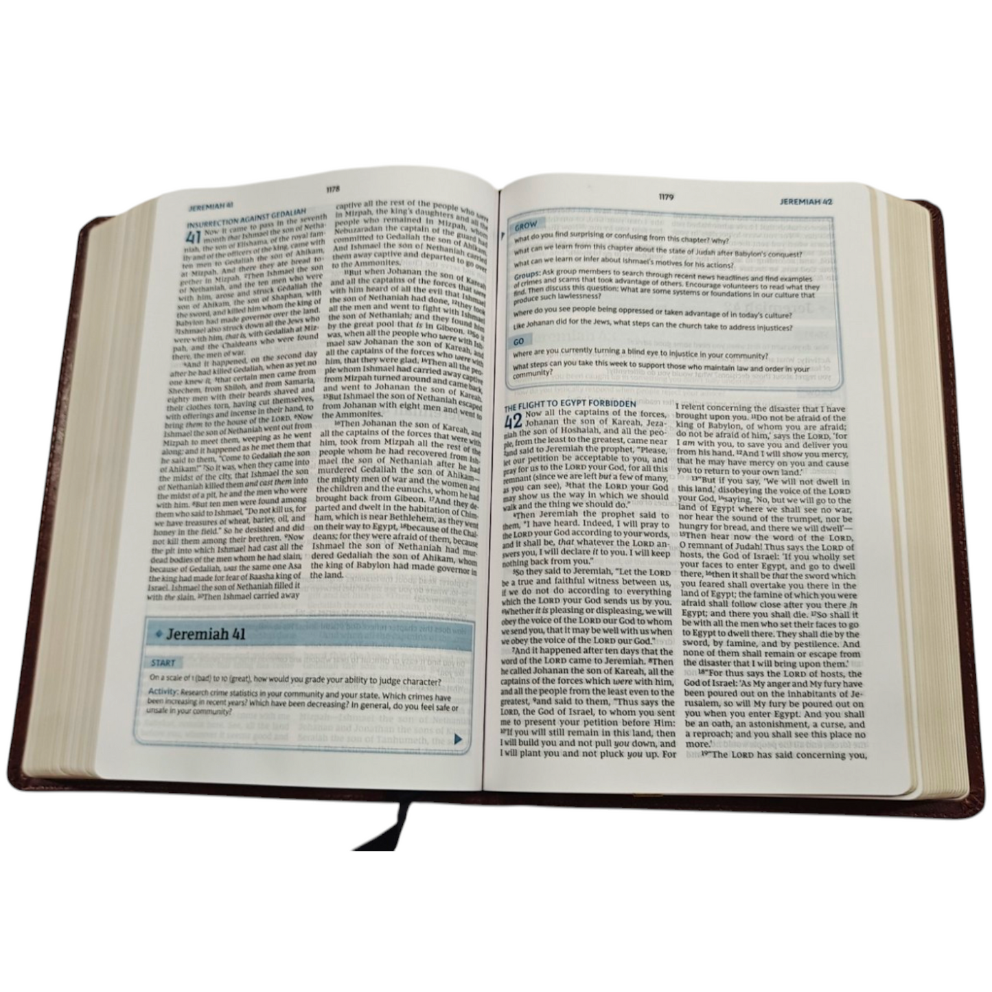 NKJV, The Bible Study Bible, Leathersoft, Brown, Comfort Print: A Study Guide for Every Chapter of the Bible | Study Bible, Reference Bible | Holy