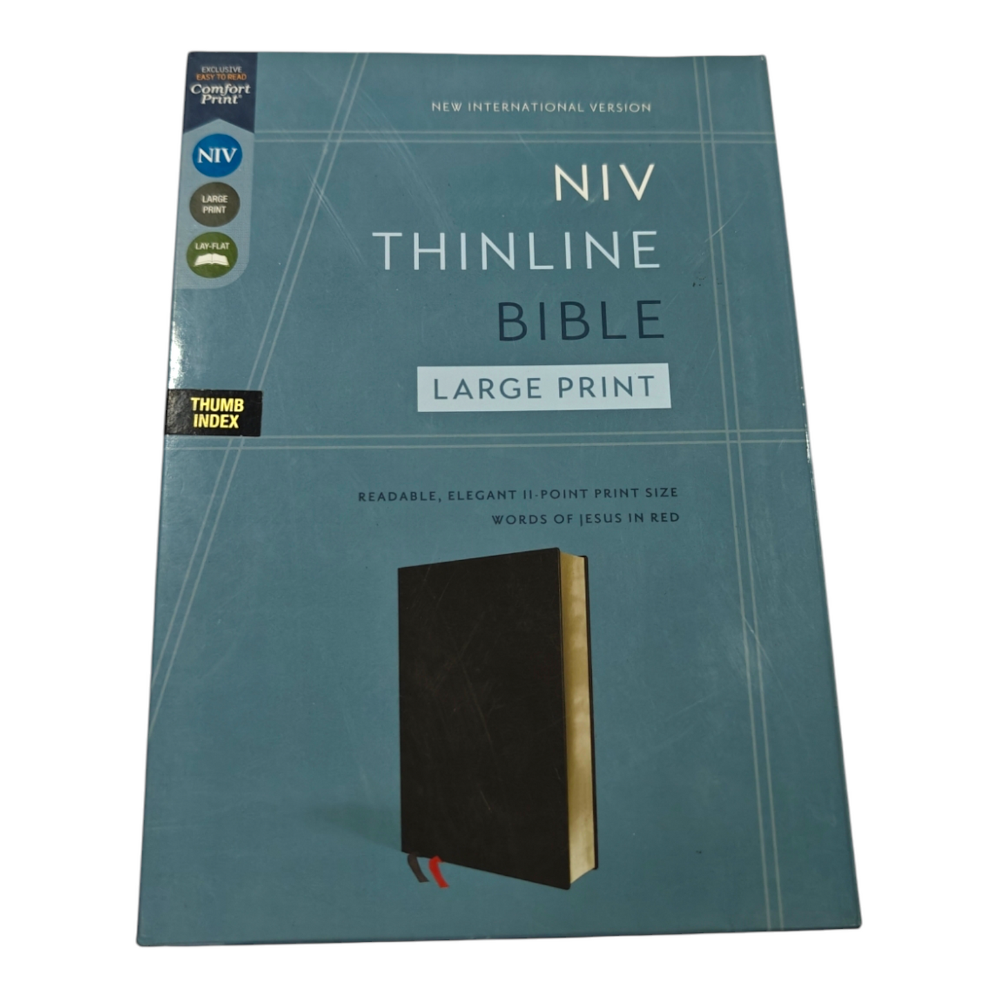 NIV, Thinline Bible, Bonded Leather, Black, Indexed, Red Letter Edition | English Bible, Holy Bible