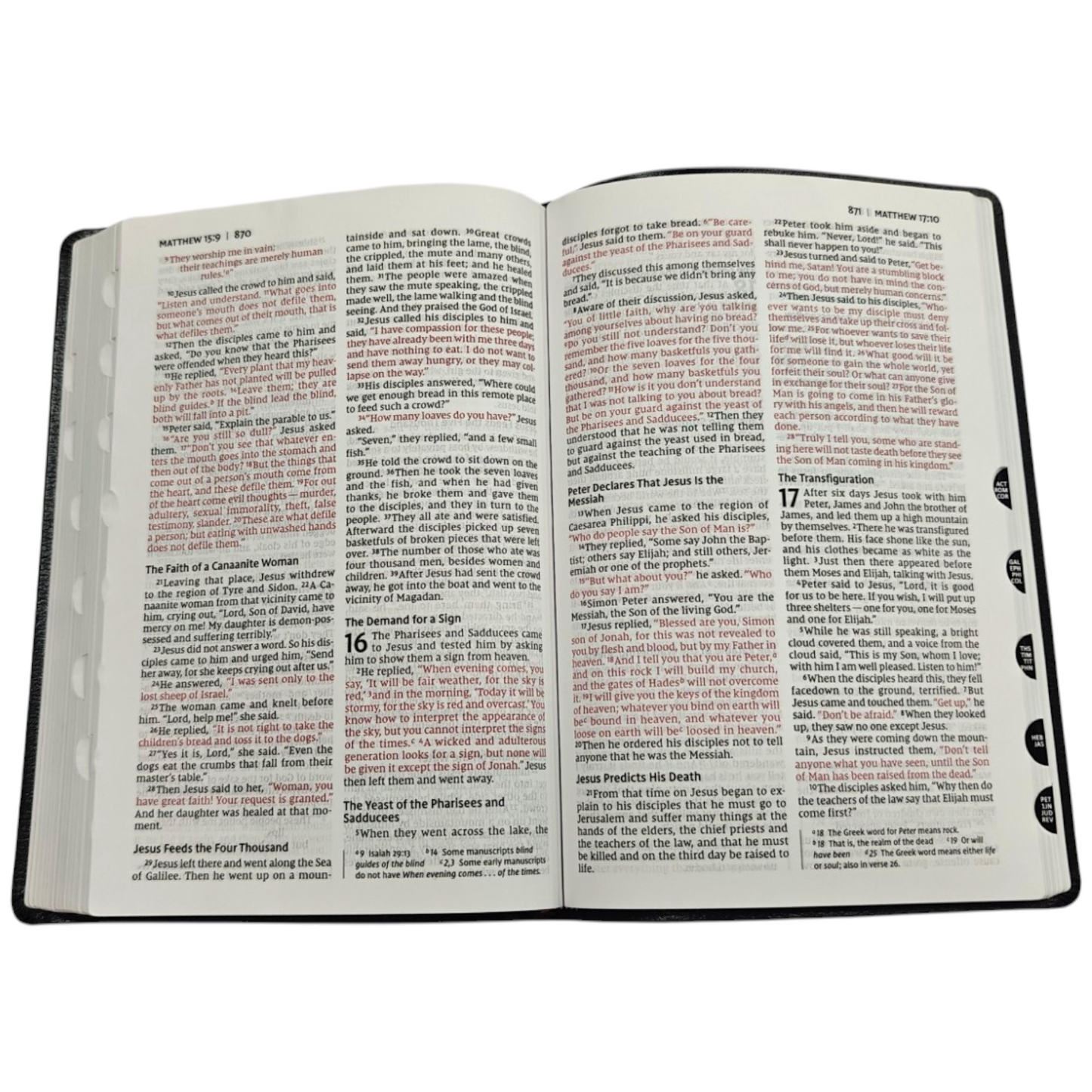 NIV, Thinline Bible, Bonded Leather, Black, Indexed, Red Letter Edition | English Bible, Holy Bible