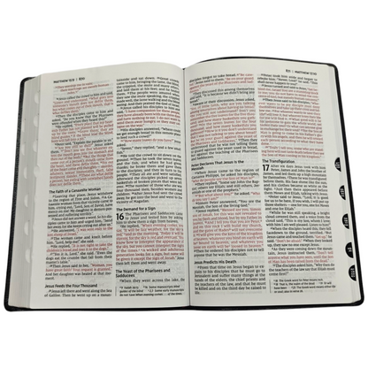 NIV, Thinline Bible, Bonded Leather, Black, Indexed, Red Letter Edition | English Bible, Holy Bible