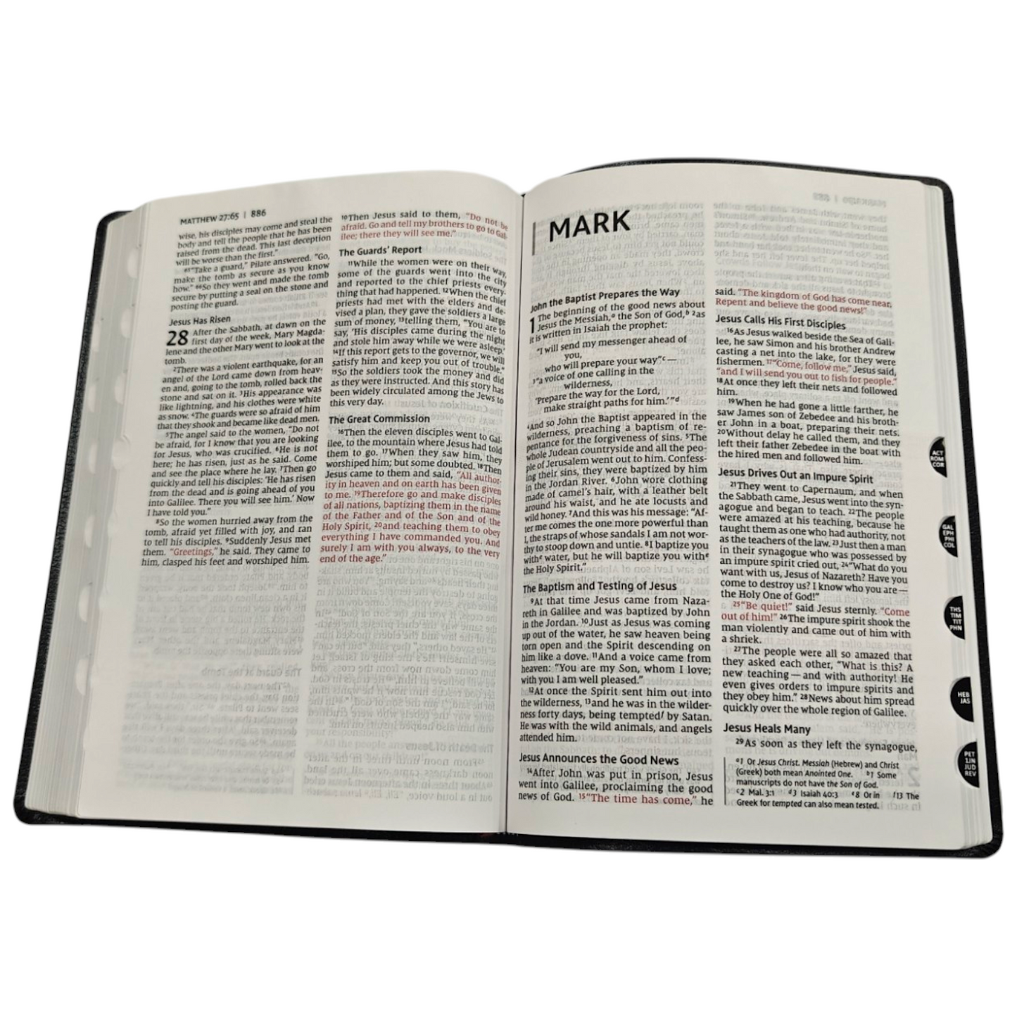 NIV, Thinline Bible, Bonded Leather, Black, Indexed, Red Letter Edition | English Bible, Holy Bible