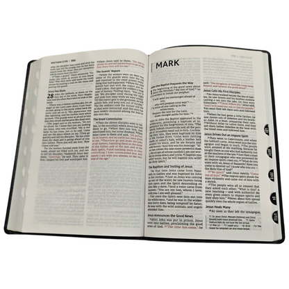 NIV, Thinline Bible, Bonded Leather, Black, Indexed, Red Letter Edition | English Bible, Holy Bible