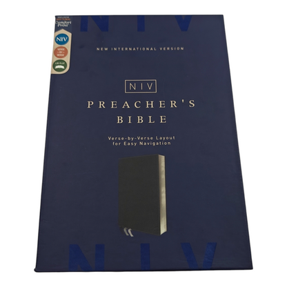 NIV, Preacher's Bible, Verse-By-Verse Format, Leathersoft, Black, Comfort Print | English Bible, Holy Bible