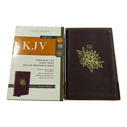 KJV Deluxe Reference Bible Personal Size Giant Print Imitation Leather Burgundy Red Letter Edition | Study Bible, Reference Bible | Holy Bible