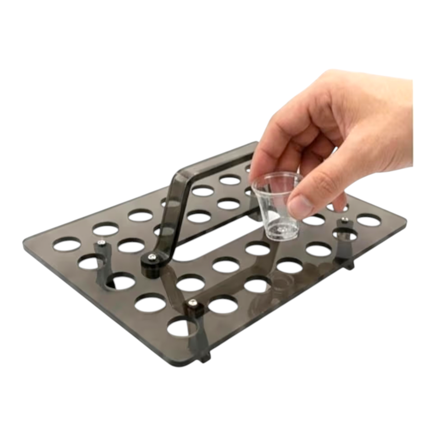 Elegant 30-Holes Black Communion Tray with 50 Transparent Communion Cups, Modern Smoke-Black Acrylic Holy Communion Set | Communion Tray, Communion