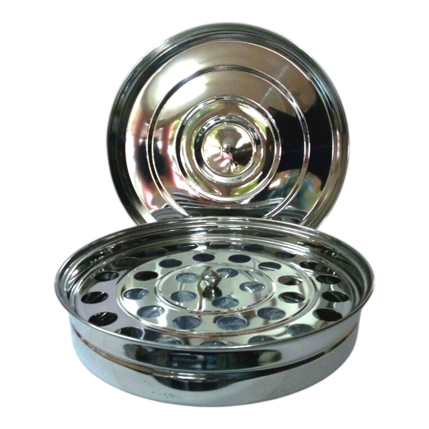 Holy Communion Stainless Steel Tray with Lid & 40 Cups, Complete Church Communion Serving Set (Pack of 43), Mirror Finish | Communion Tray,