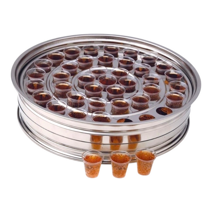 Holy Communion Stainless Steel Tray with Lid & 40 Cups, Complete Church Communion Serving Set (Pack of 43), Mirror Finish | Communion Tray,