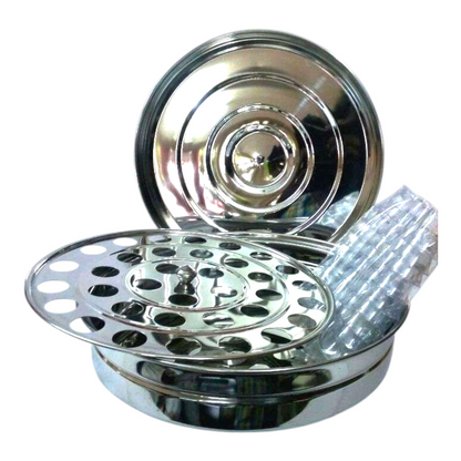 Holy Communion Stainless Steel Tray with Lid & 40 Cups, Complete Church Communion Serving Set (Pack of 43), Mirror Finish | Communion Tray,