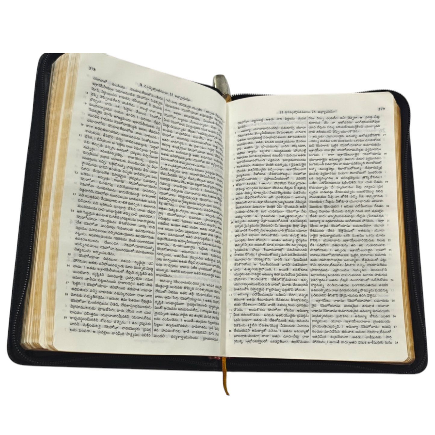 Telugu Holy Bible with Golden Zip, Leather-Bound Telugu Bible with Gold Edges, Thumb Index & Zipper (Old & New Testament) | Regional Bible, Holy Bible