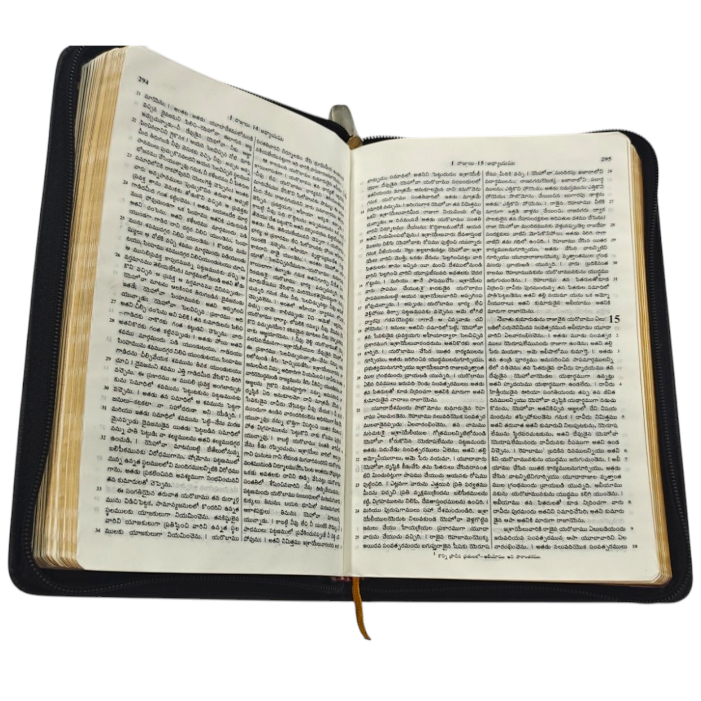Telugu Holy Bible with Golden Zip, Leather-Bound Telugu Bible with Gold Edges, Thumb Index & Zipper (Old & New Testament) | Regional Bible, Holy Bible
