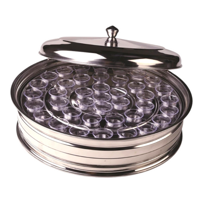 Holy Communion Tray, Two-Tray Stainless Steel Set with 40 Cups, Stackable Food-Grade Trays with Removable Cup Disk for Church Communion Service |