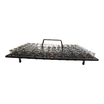 Holy Communion Tray Set with 72 Cups, Complete Stainless Steel Communion Ware with 72-Hole Cup Tray, Lid, Bread Plate & Cups for Church Service |