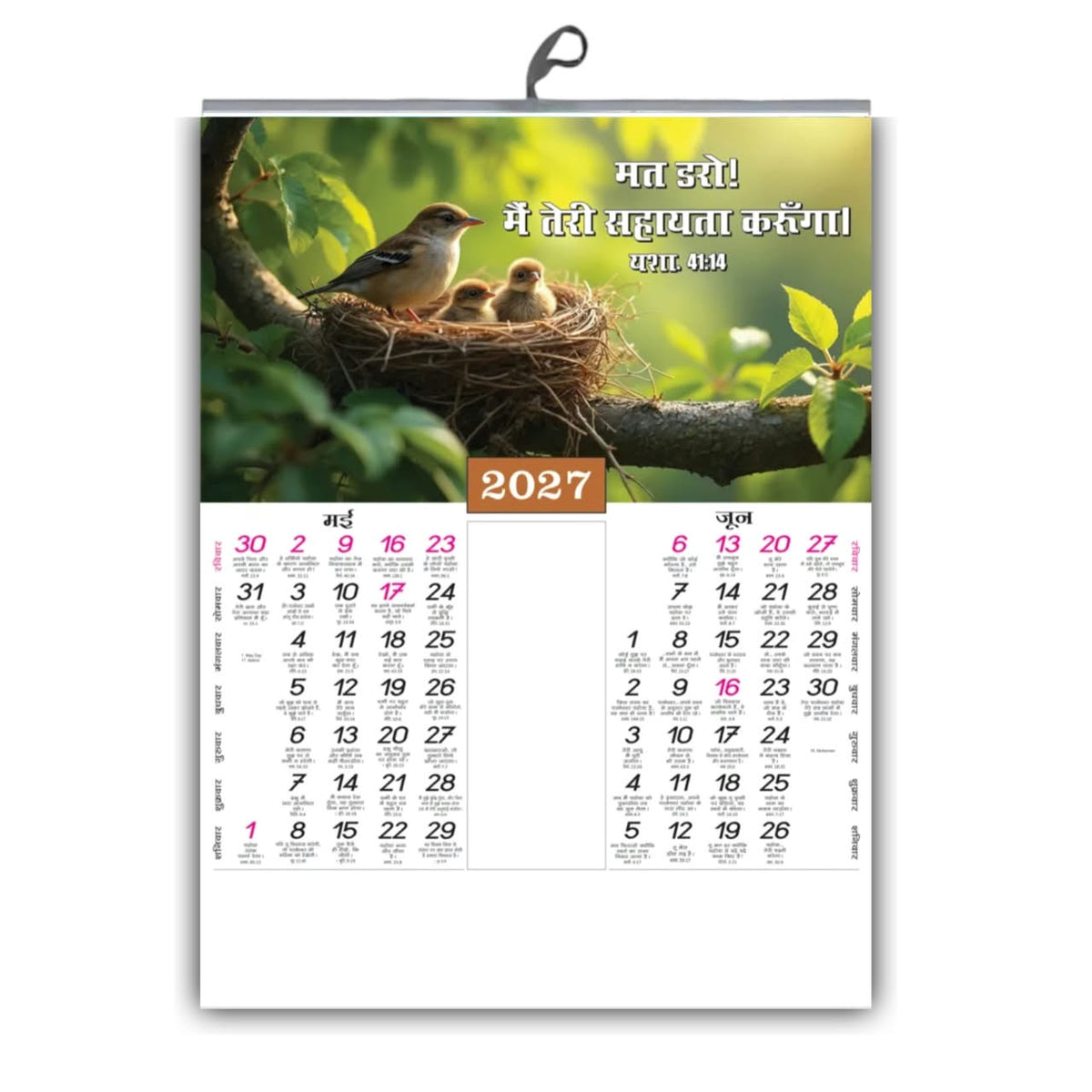 2027 Hindi Scenery Wall Calendar – A View for Every Day, Colourful 6-Sheet, 15 × 20