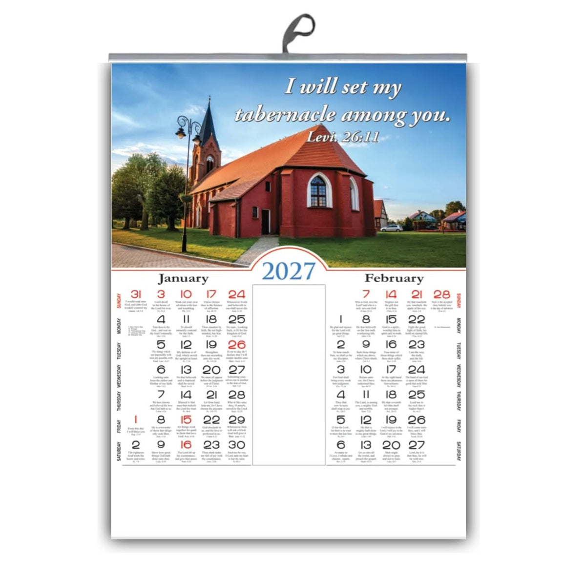 2027 English Bible Verse Wall Calendar – A Beautiful Year with God Scenery, Large 18 × 25