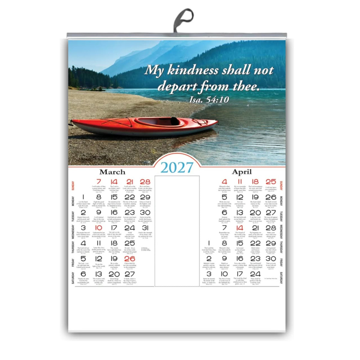 2027 English Bible Verse Wall Calendar – A Beautiful Year with God Scenery, Large 18 × 25