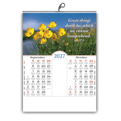 2027 English Bible Verse Wall Calendar – A Beautiful Year with God Scenery, Large 18 × 25