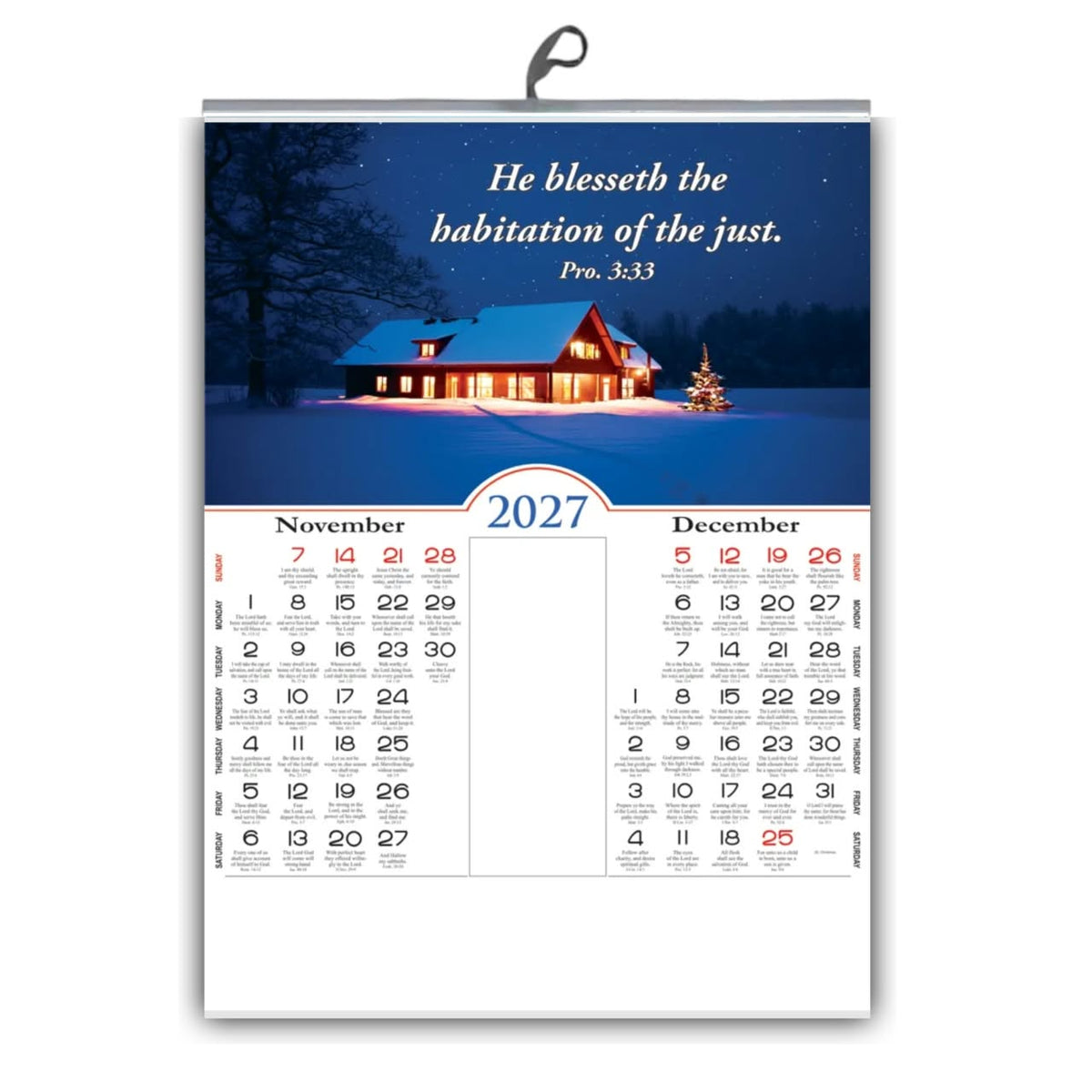 2027 English Bible Verse Wall Calendar – A Beautiful Year with God Scenery, Large 18 × 25