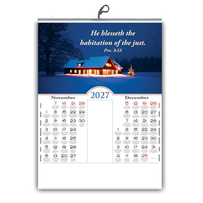 2027 English Bible Verse Wall Calendar – A Beautiful Year with God Scenery, Large 18 × 25