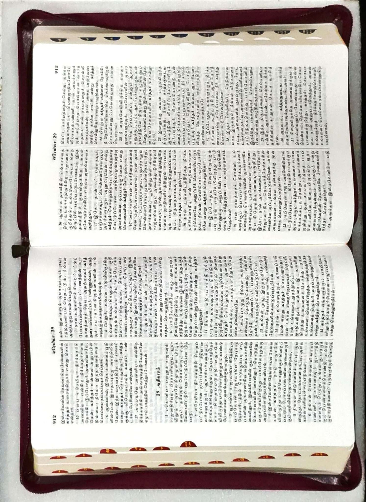 Korean Tamil Bible Large Print Edition: Burgundy Zip Cover, No Thumb Index (ISBN: 9788119796496)