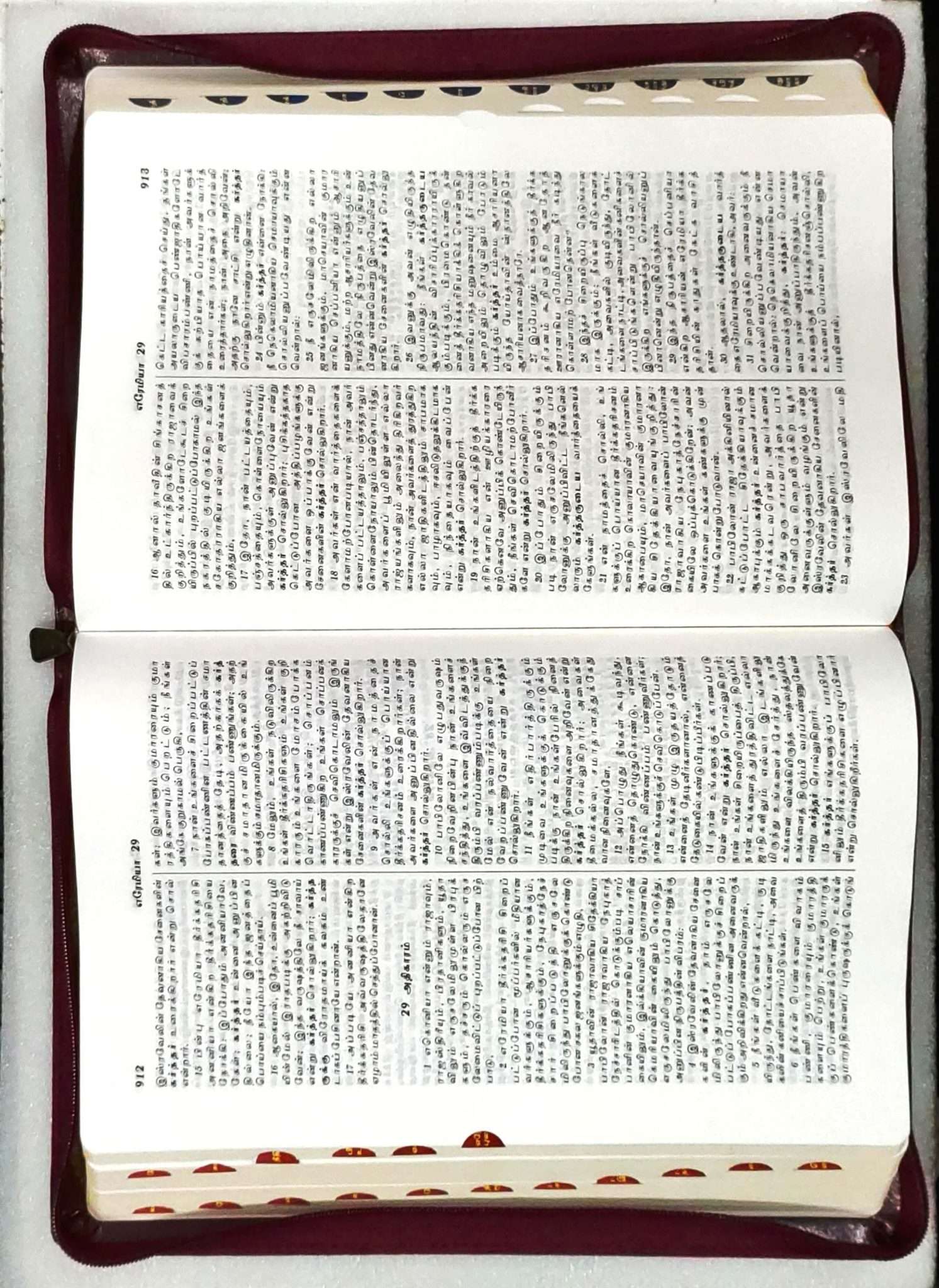 Korean Tamil Bible Large Print Edition: Burgundy Zip Cover, No Thumb Index (ISBN: 9788119796496)