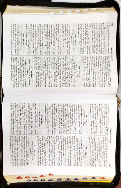 Premium Tamil Bible - Extra Large Print with Thumb Index, Dual-Tone Pink/Blue Cover, Zip Closure
