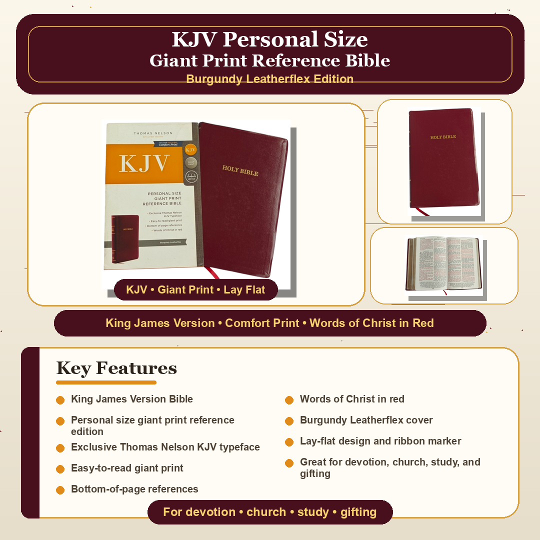 KJV Personal Size Giant Print Reference Bible, Comfort Print | Study Bible, Reference Bible | Holy Bible