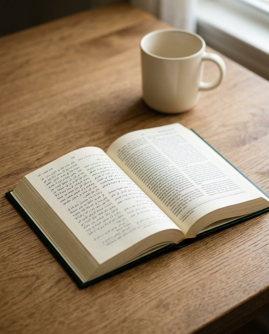 Softcover Bilingual New Testament — Open Reading Context | Generated by Modelize