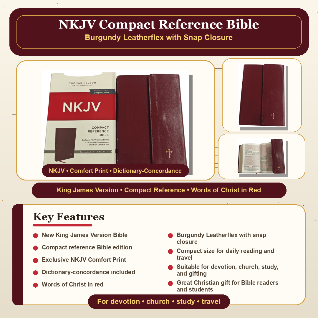 NKJV Compact Reference Bible, Comfort Print | Study Bible, Reference Bible | Holy Bible