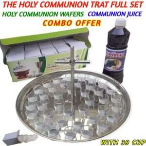 Holy Communion Trat Full Set & With Communion Cup & Communion Wafers & Communion Juice