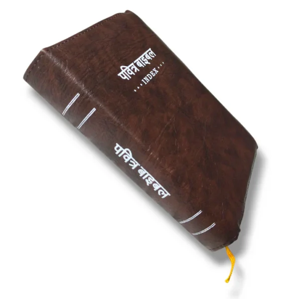 Compact Hindi Bible BROWN LEATHER COVER