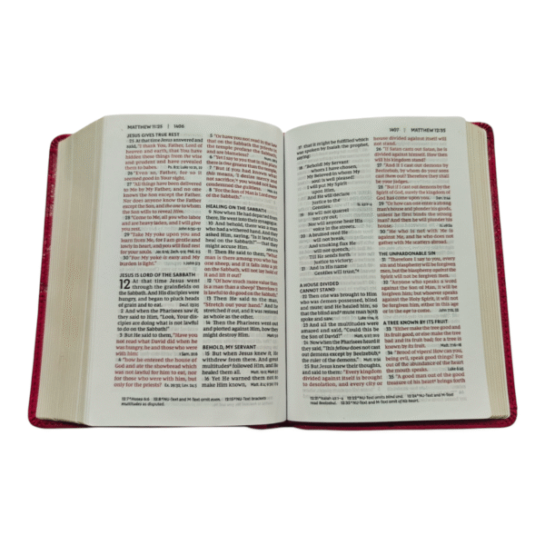 NKJV Compact Reference Bible, Pink Leathersoft – Red Letter, End-of-Page References, Comfort Print, Portable - Image 4
