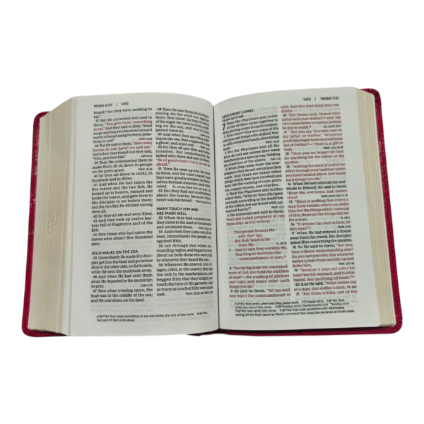 NKJV Compact Reference Bible, Pink Leathersoft – Red Letter, End-of-Page References, Comfort Print, Portable - Image 5