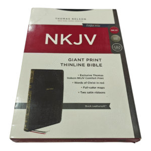 NKJV Giant Print Thinline Bible – Black LeatherTouch, Extra-Large Print for Easy Reading, Slim Lightweight Design, Elegant Faux Leather Cover for Comfortable Daily Use  Product Descr