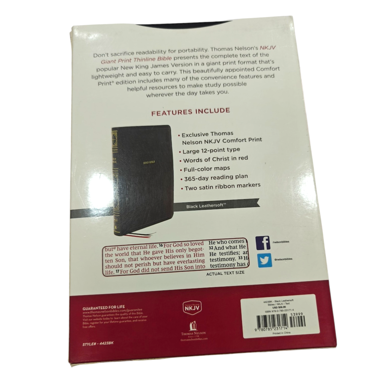 NKJV Giant Print Thinline Bible – Black LeatherTouch, Extra-Large Print for Easy Reading, Slim Lightweight Design, Elegant Faux Leather Cover for Comfortable Daily Use  Product Descr - Image 2