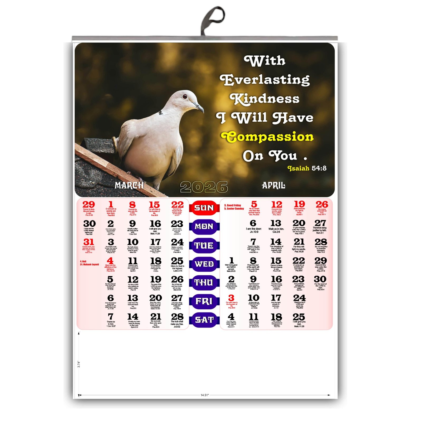 Designed calendar 2026