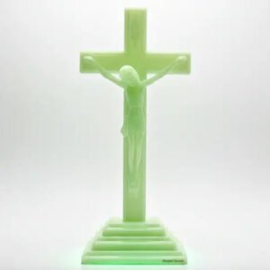 Luminous Radium Praying Hands and Christian Cross Religious Decor