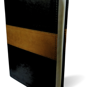 NLT Slimline Center Column Reference Bible, Black/Taupe Imitation Leather